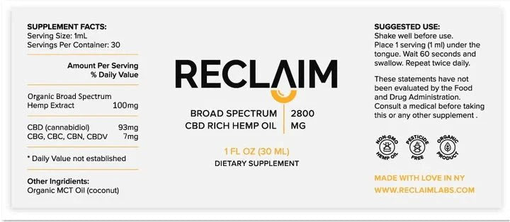 Maximum Strength 2800mg Broad Spectrum THC-Free CBD Oil