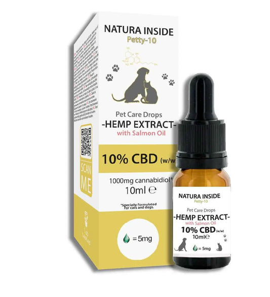 Natura Inside Premium CBD Oil for Pets - 90% Salmon Oil & 10% CBD, 10ml