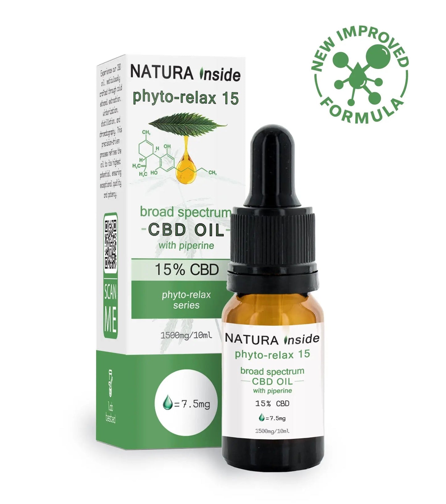 Natura Inside Full Spectrum Cannabis Oil – 15% CBD with Piperine, Gaia Series, 10ml